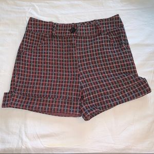 Girls Knitworks Red & Black Plaid Shorts
